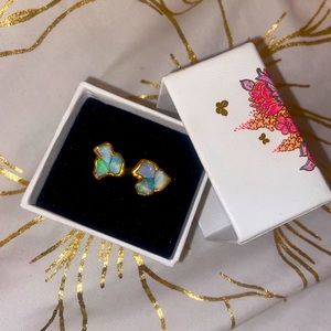 RINGCRUSH ONE OF A KIND REAL 24KGOLD OPAL EARRINGS